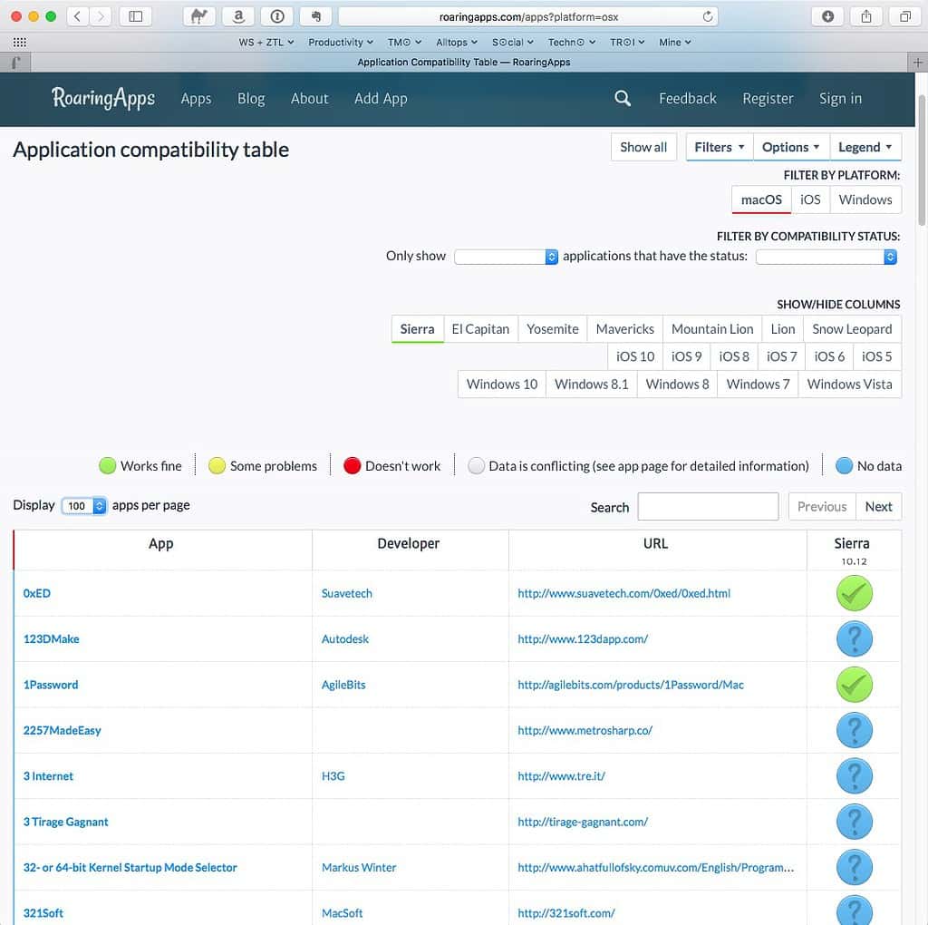 Mac App Compatibility List