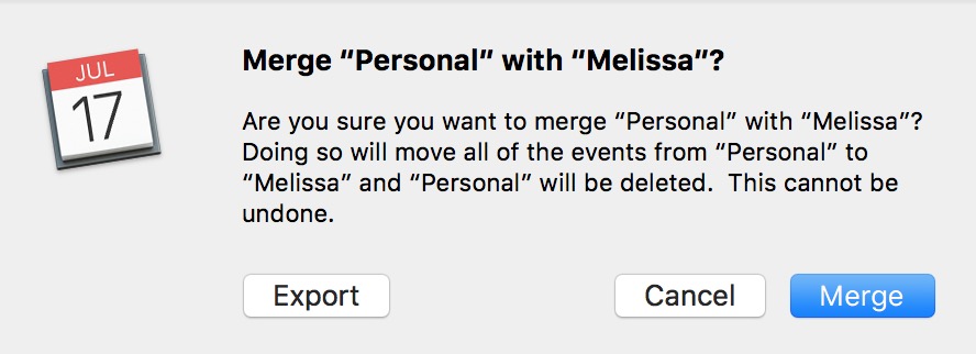 wrote a tip about how to merge calendars on your Mac macOS: Merging Calendars