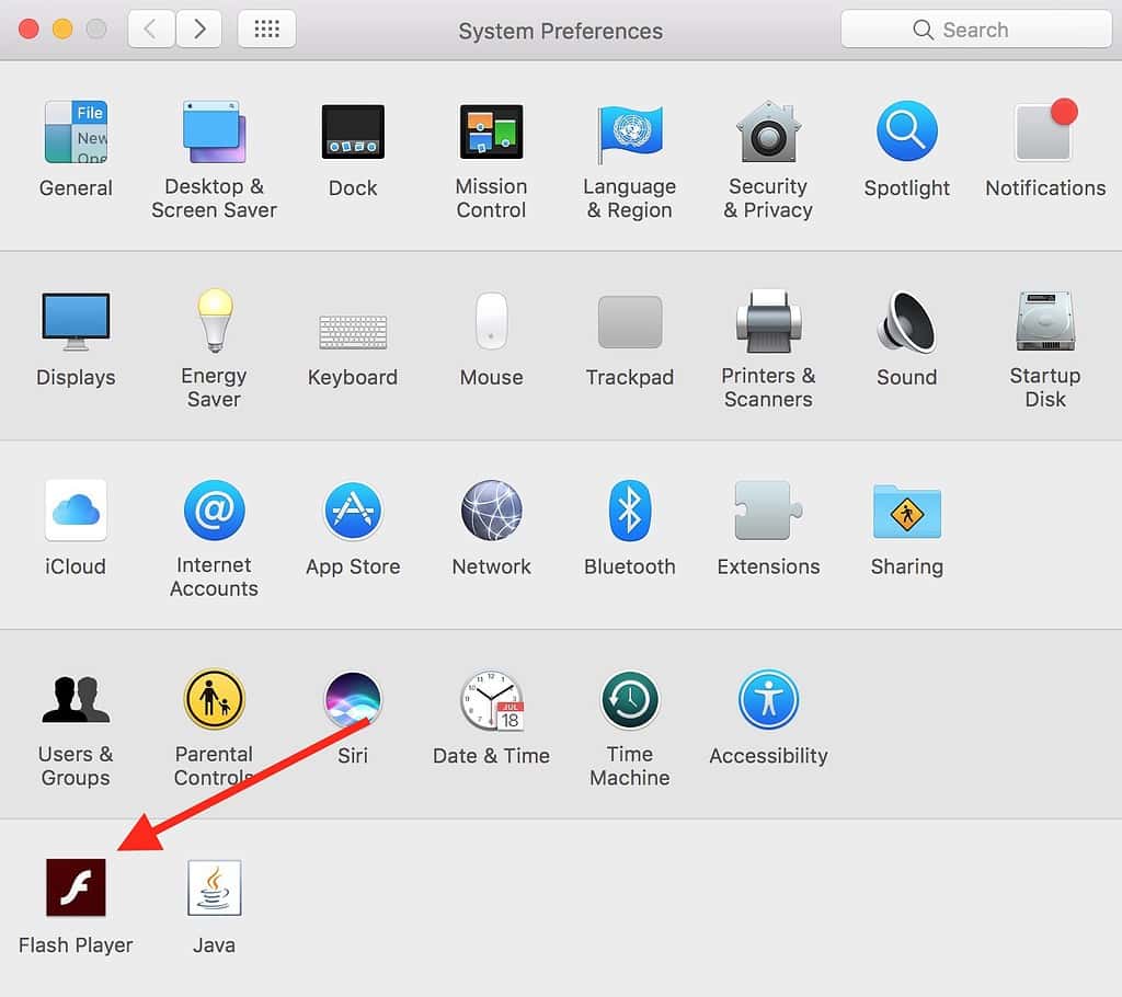 remove flash from mac os