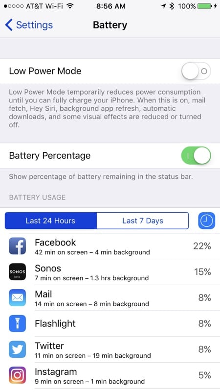 battery status iphone