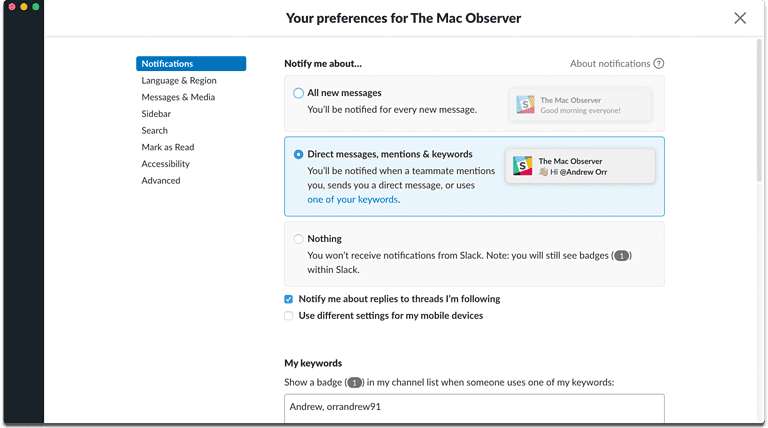 slack notifications not working mac