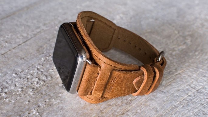 Pad & Quill’s 60 Year Leather Lowry Cuff for Apple Watch