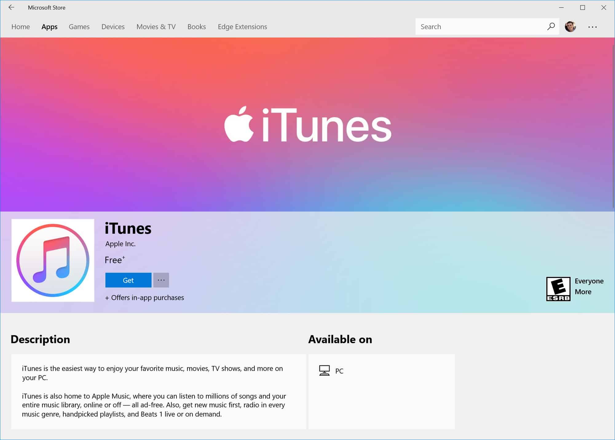 download apple itunes to windows 10