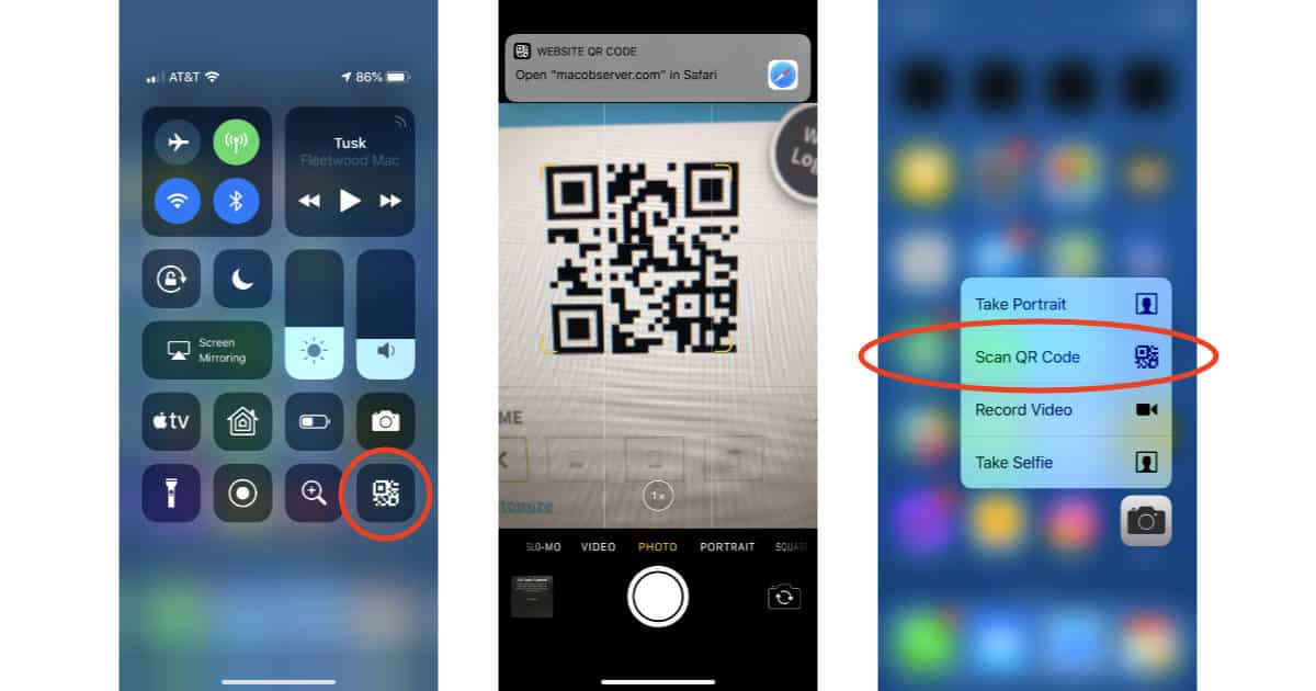 iOS How to Add QR Code Scanning Center - The Mac Observer