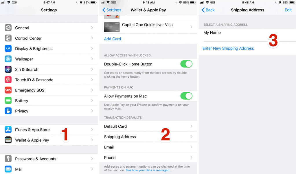 how to update billing info on apple pay