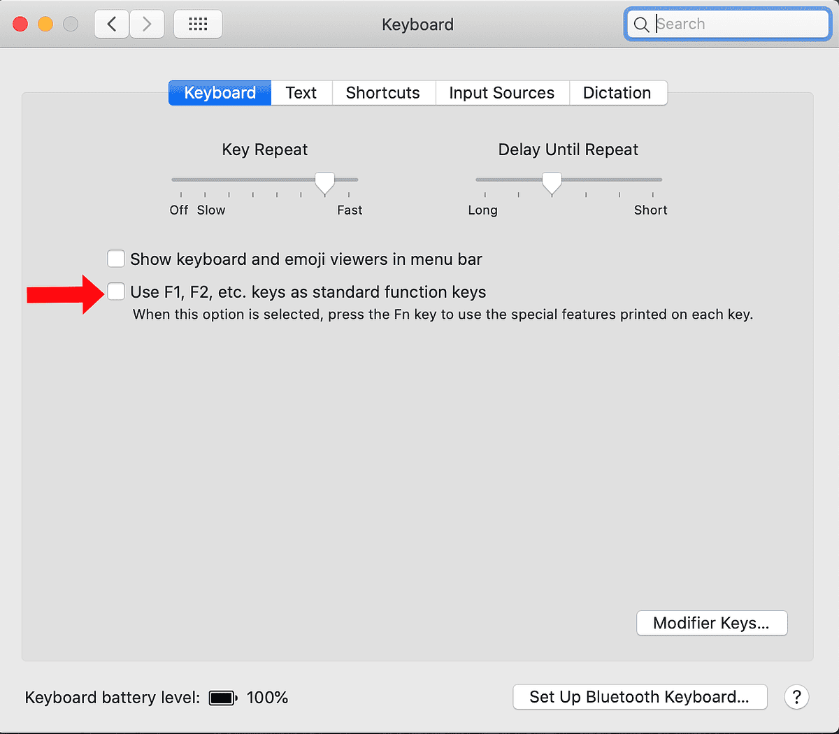 shortcut key to adjust brightness mac