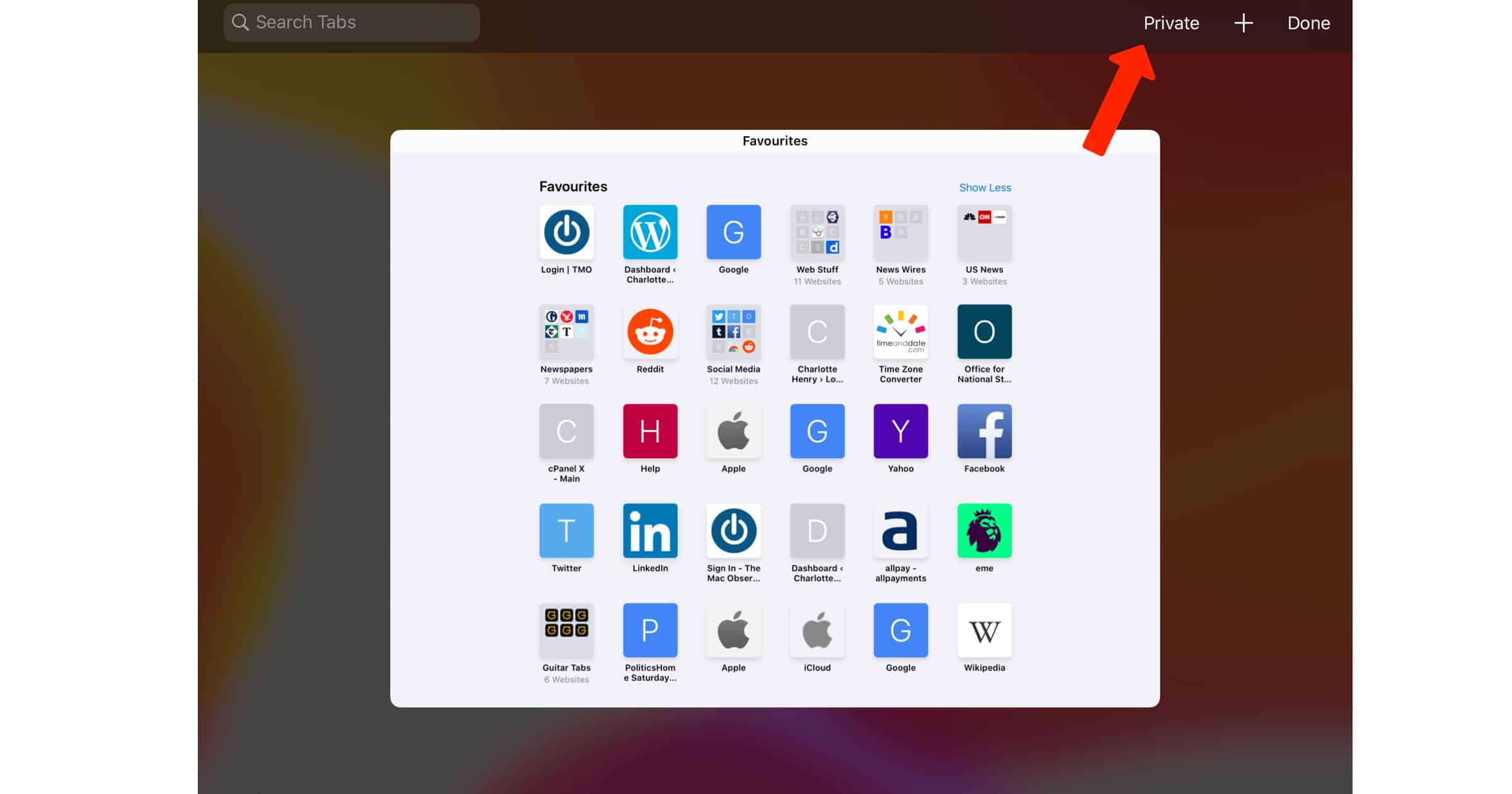 Safari Private Browsing iPhone iPad 2