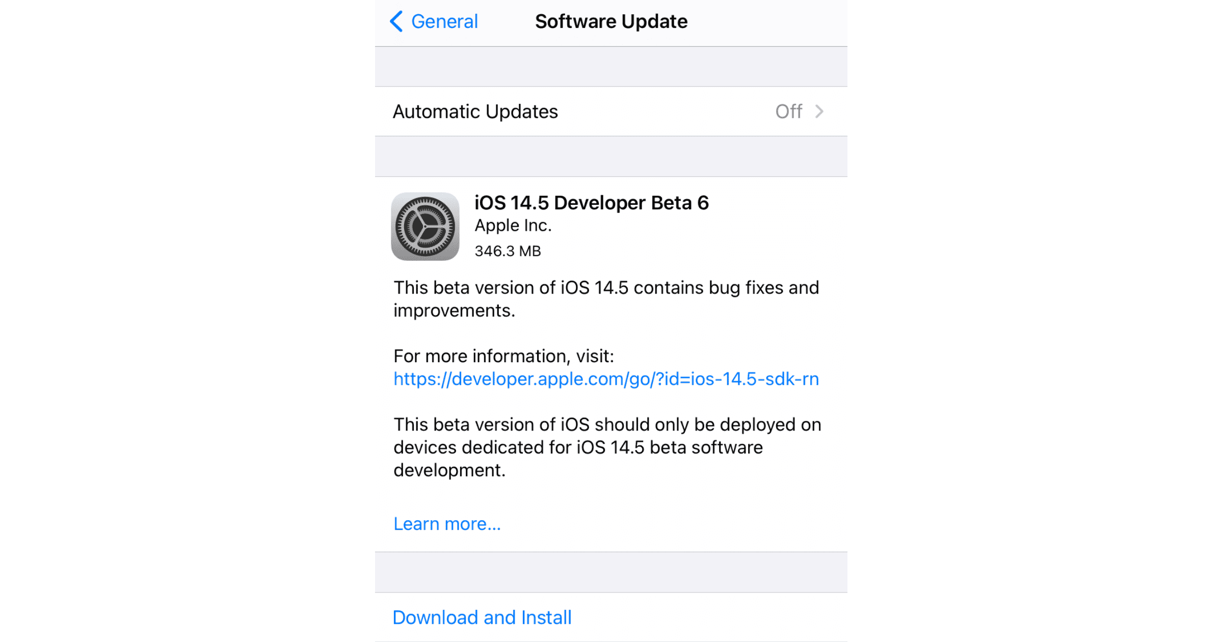 Apple Releases iOS 14.5 Developer Beta Six