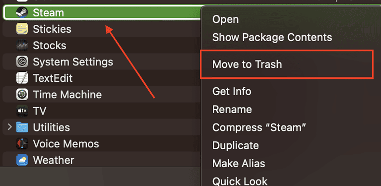Как удалить steam с mac os