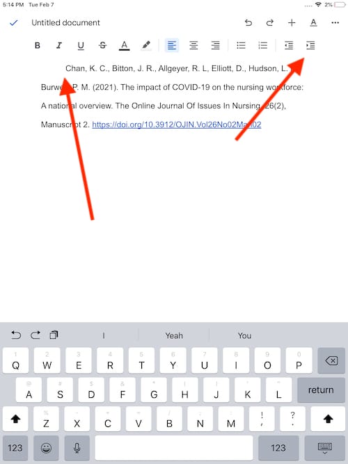 Create A Hanging Indent With Google Docs On IPad The Mac Observer