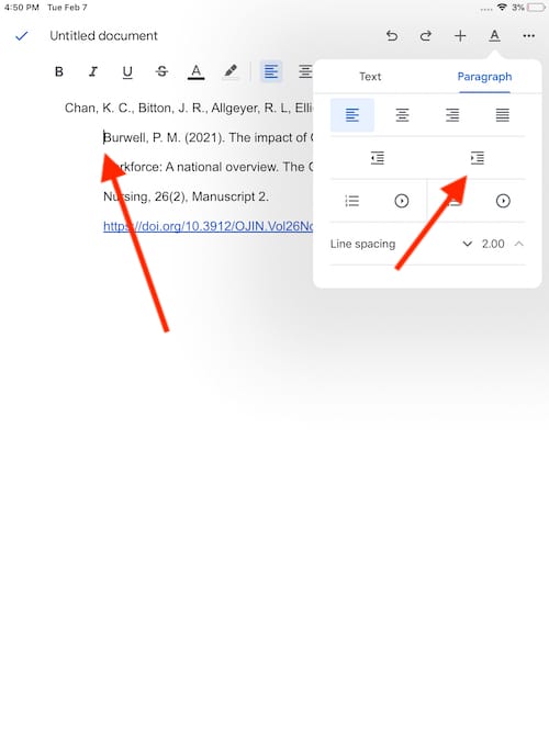 Create A Hanging Indent With Google Docs On IPad The Mac Observer