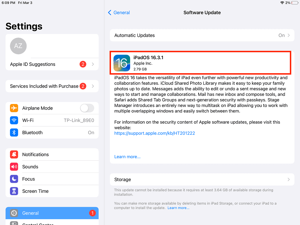 update ios 16 on ipad