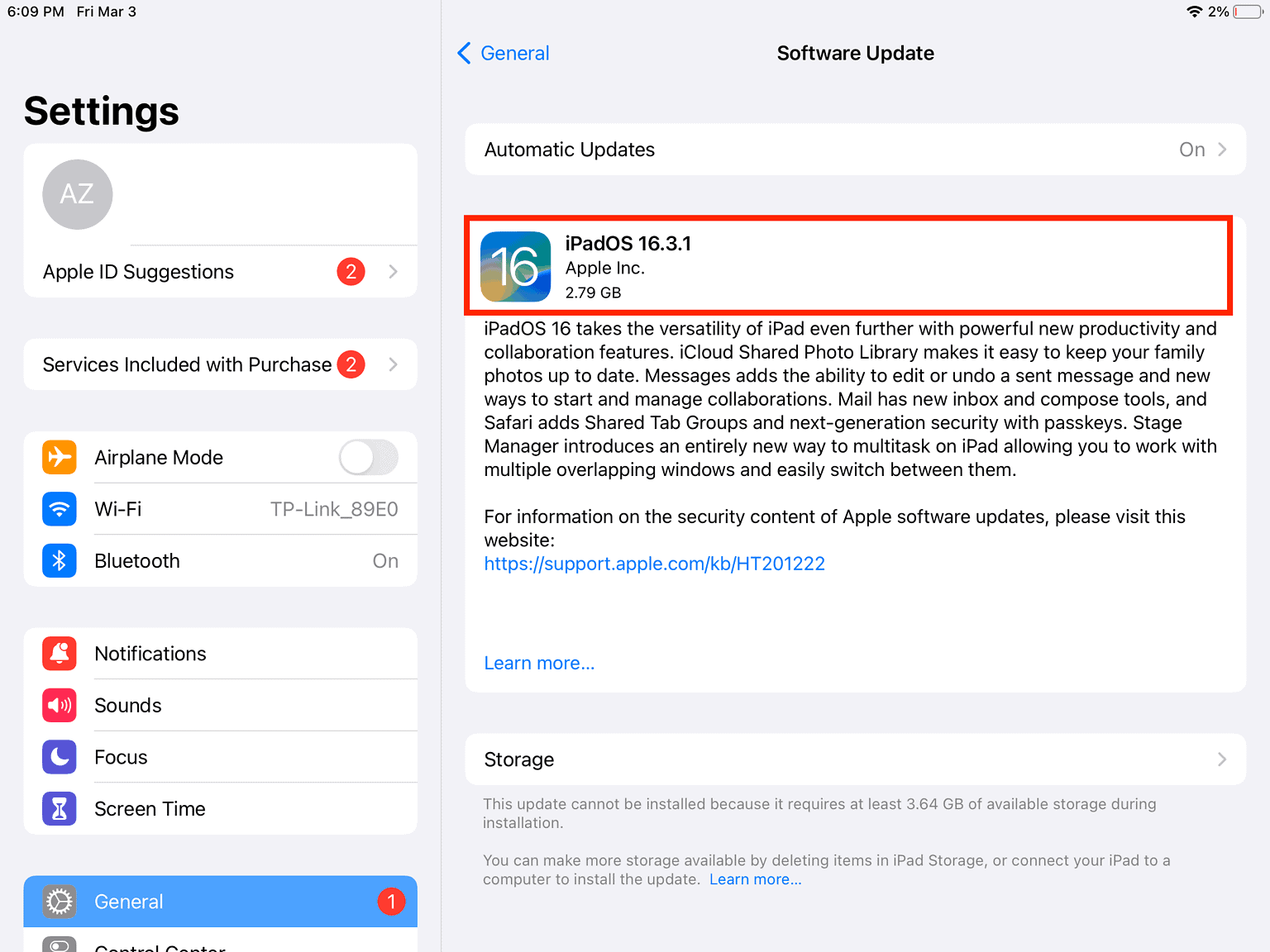 ipad 3 update to ios 16