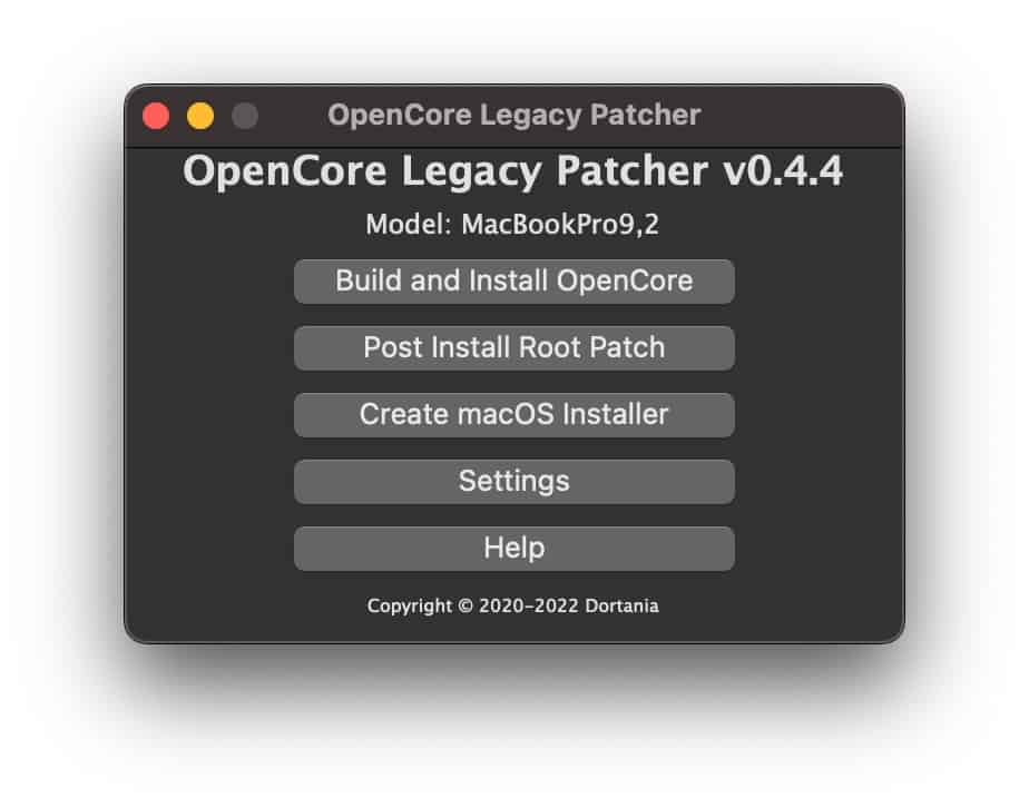 opencore legacy patcher imac 2009