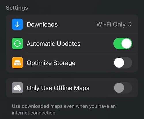 More options will appear when you first attempt to download a map. 