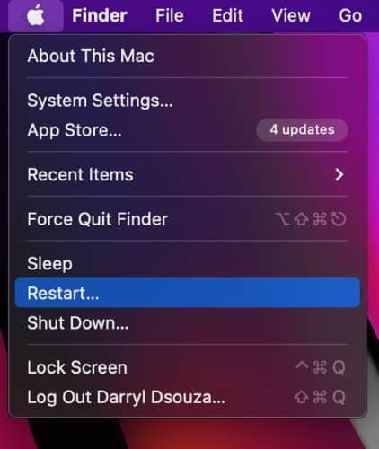Restart your Mac to Fix Private Browsing in Safari