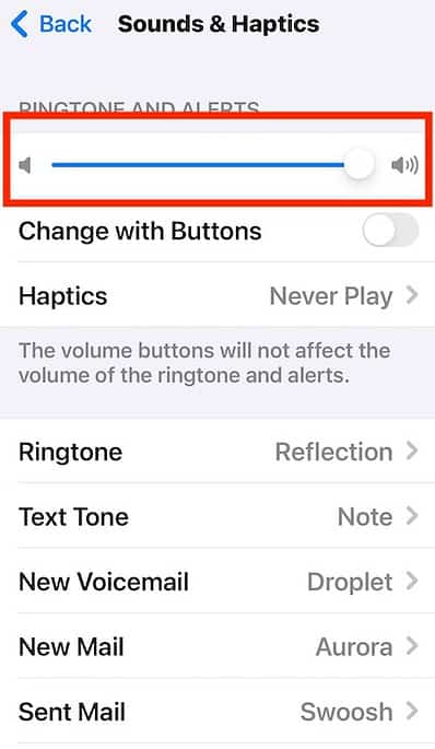 Adjusting the Ringtone Volume Because iPhone 15 Pro Volume Buttons not Working