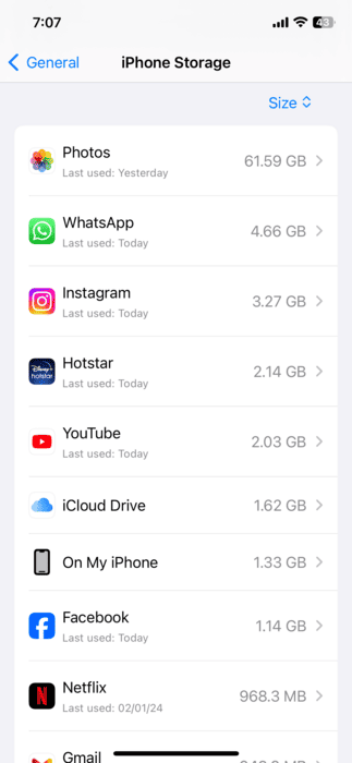 Select the app you want to delete