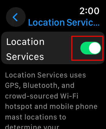 Turn off Location Services