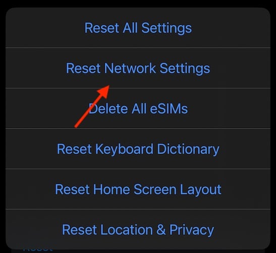 iPhone not working 17.2.1 Update Tap Reset Network Settings