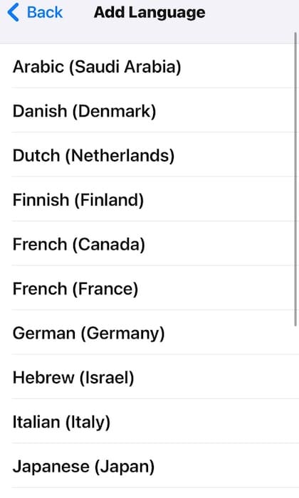 Choosing from the List of Languages Available for Siri to Read Messages in