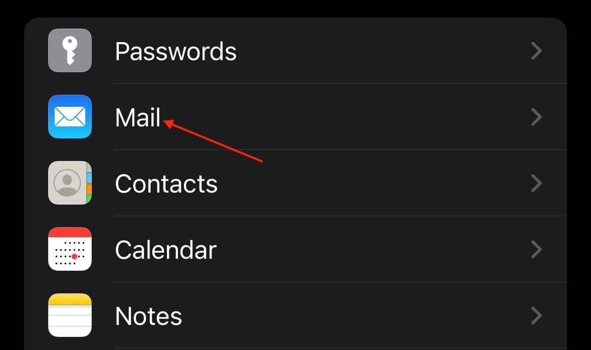 mail password working iOS Tap Mail