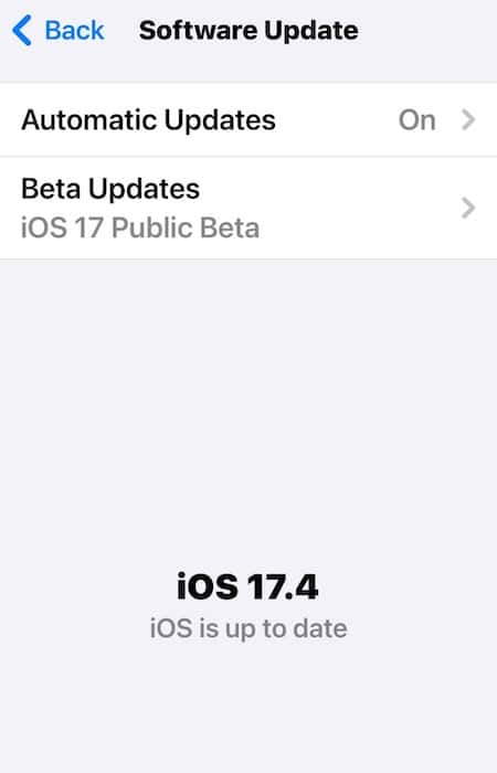 Software Update Available iOS 17.4