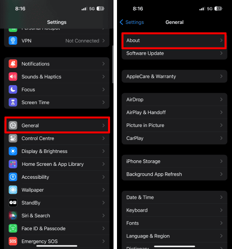 Check for Carrier Settings Update