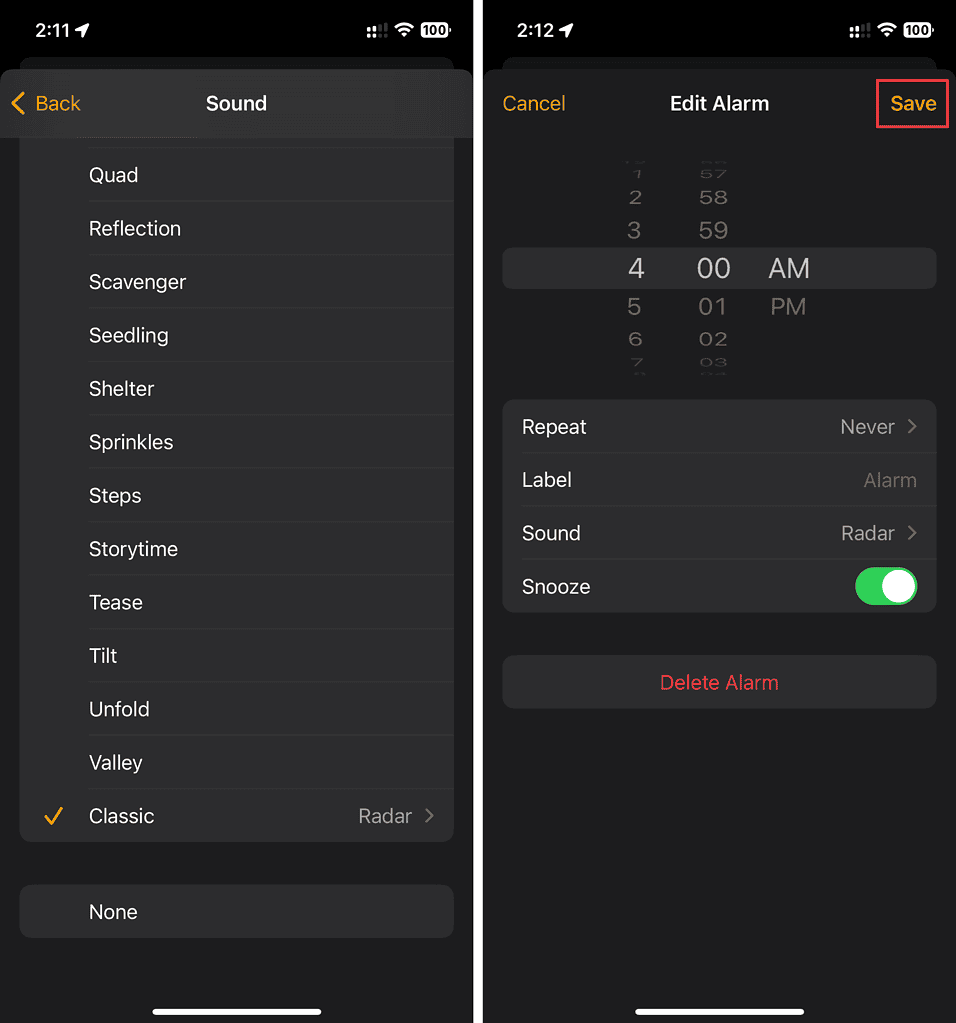 alarm volume ios 16