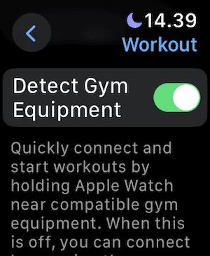 detect gym equipment on your apple watch