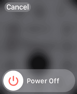 The Apple Watch power off button