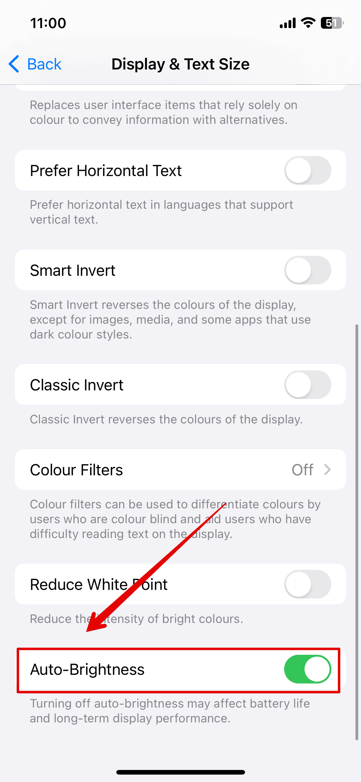 Disable Auto Brightness