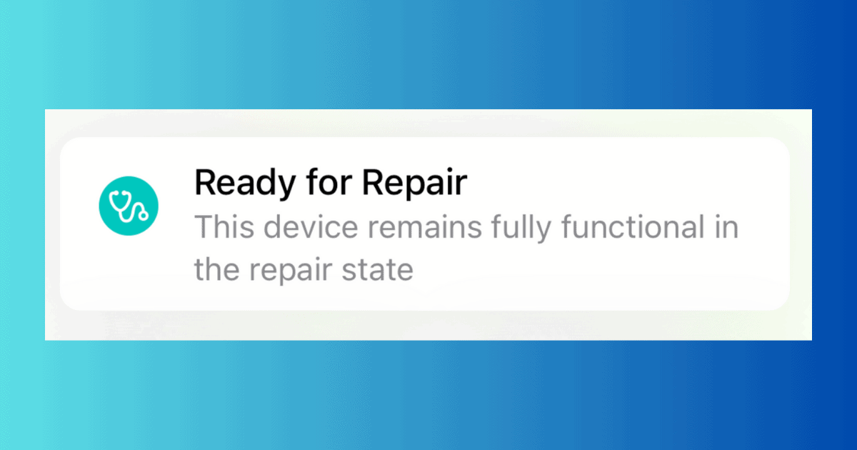 Ready for Repair Message appearing on iPhone