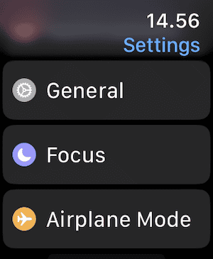 Tap General in your Apple Watch Settings