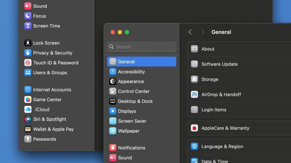 macOS 15 system settings menu redesign