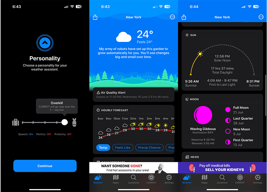 CARROT Weather Screenshot