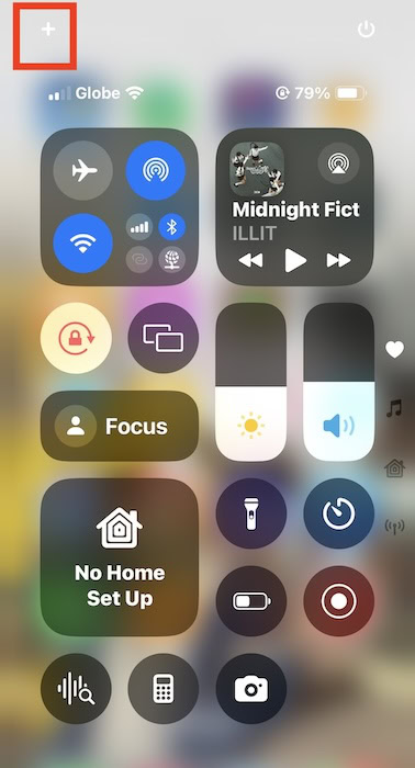 Opening Control Center on iOS 18
