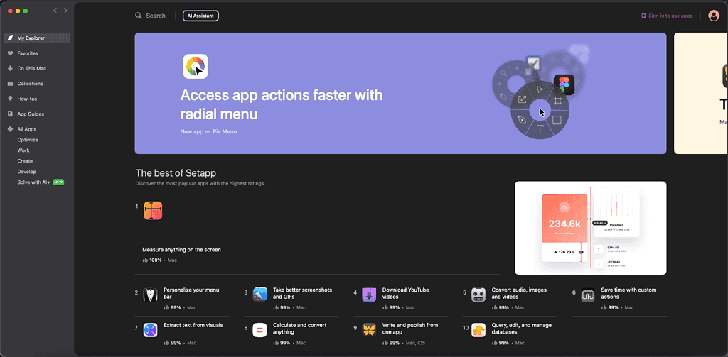 Setapp macOS app feature