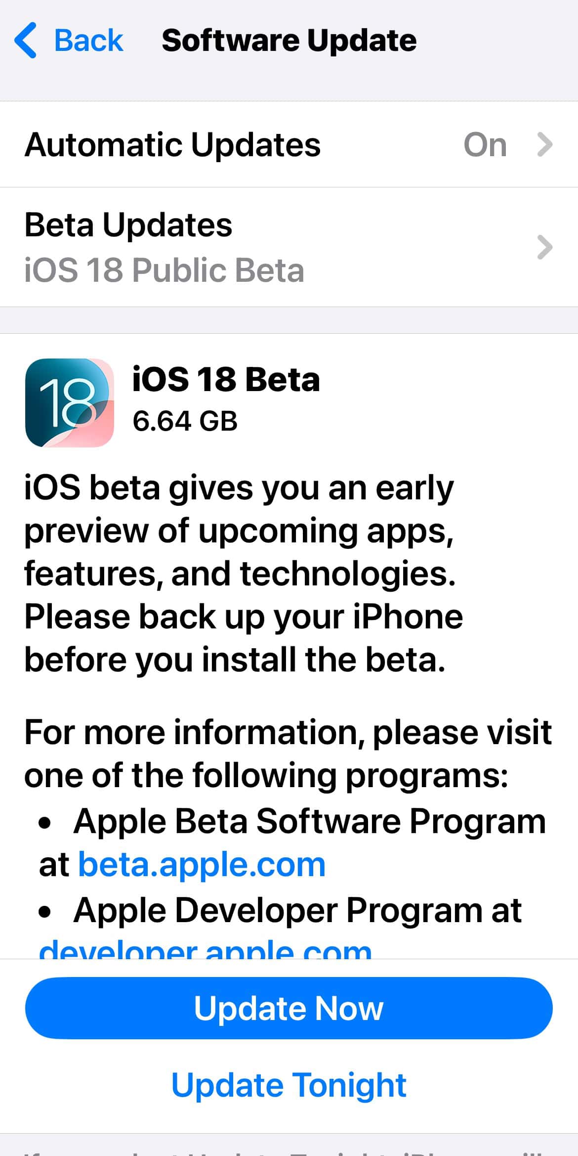 iOS 18 Public Beta Download