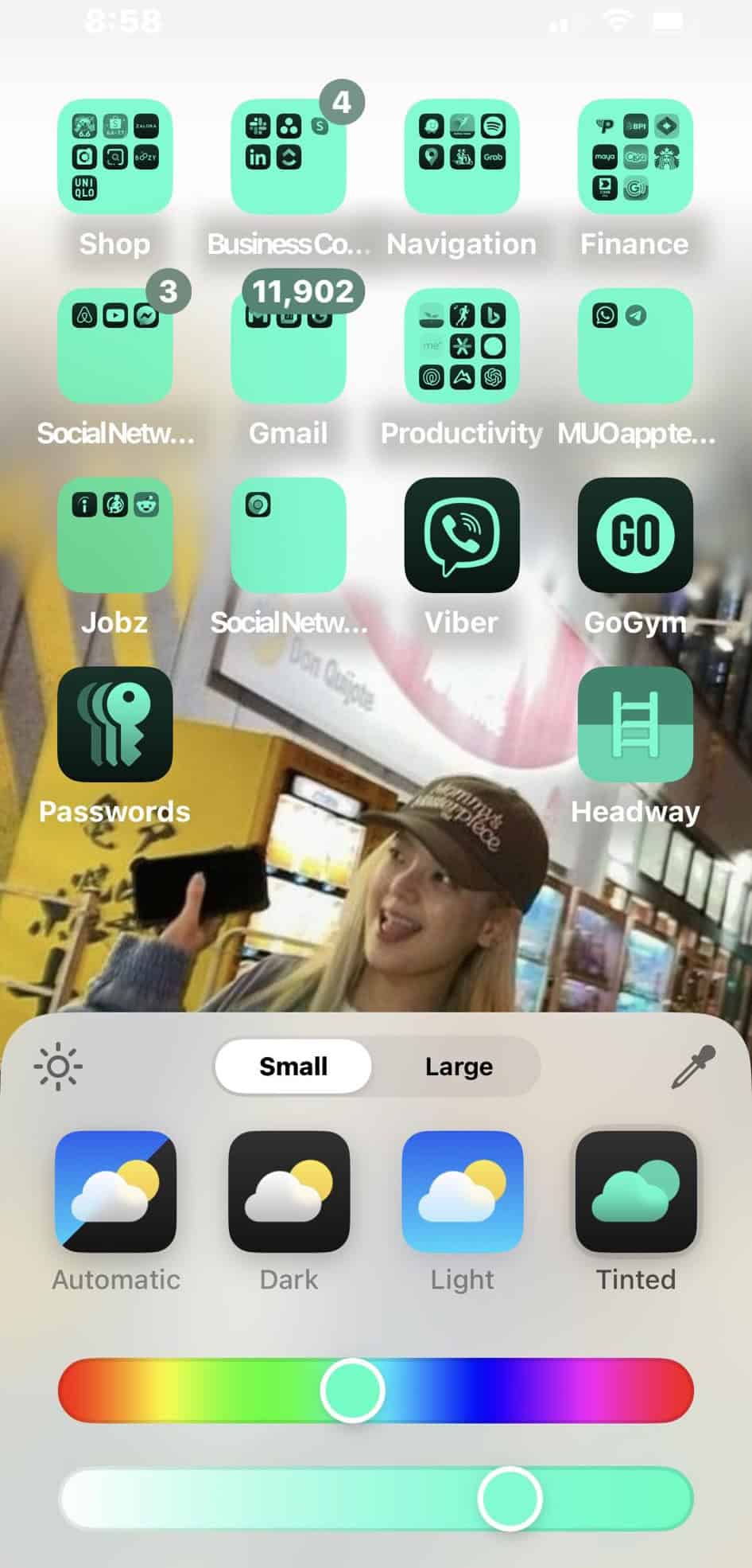 Adjusting Tinted App Icons