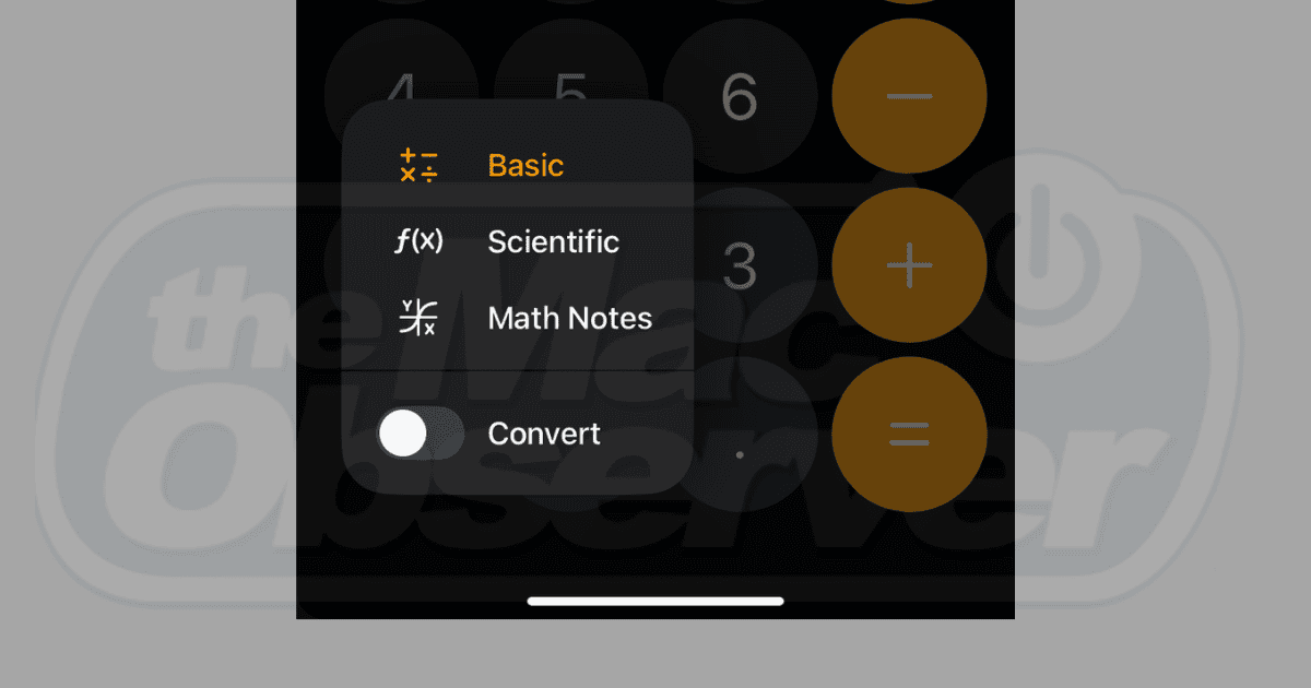 The Calculator app for iOS 18.