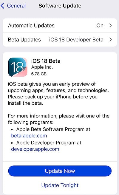 Download iOS 18 Beta
