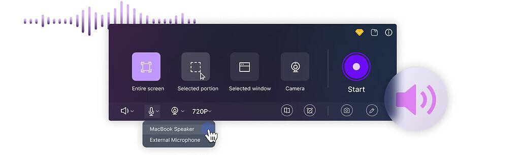 1001 Record screen recorder with internal audio for Mac