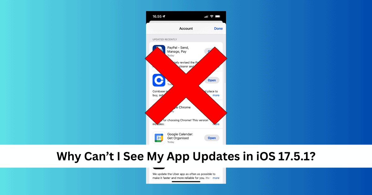 Available App Store Updates Missing in the App Store (iOS 17 / iOS 17.5.1)