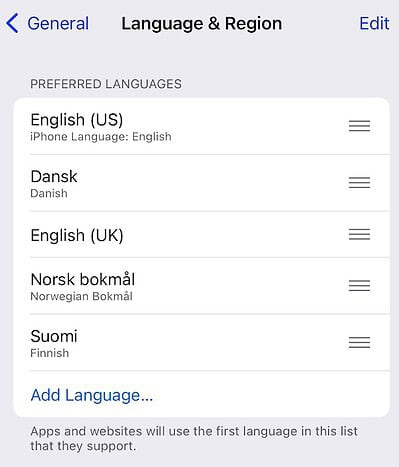 Change your iPhone language in Settings