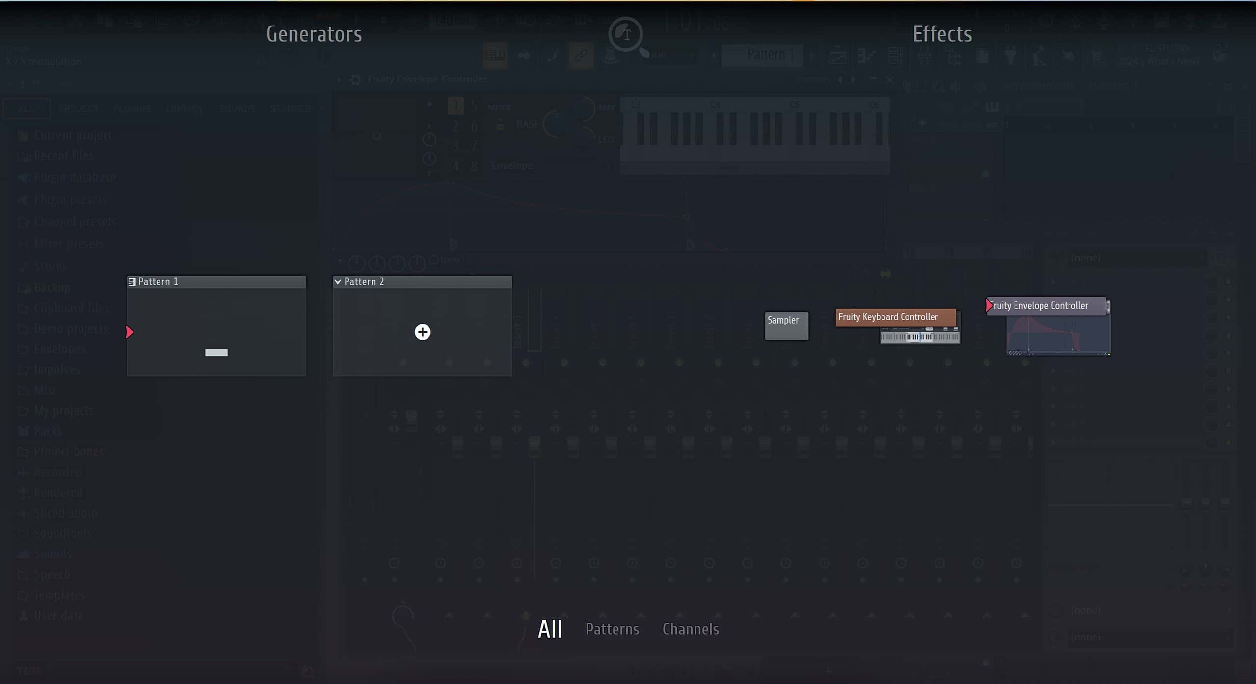 The list of different project inside FL Studio
