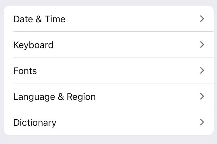Navigate to Language and Region in your iPhone Settings app