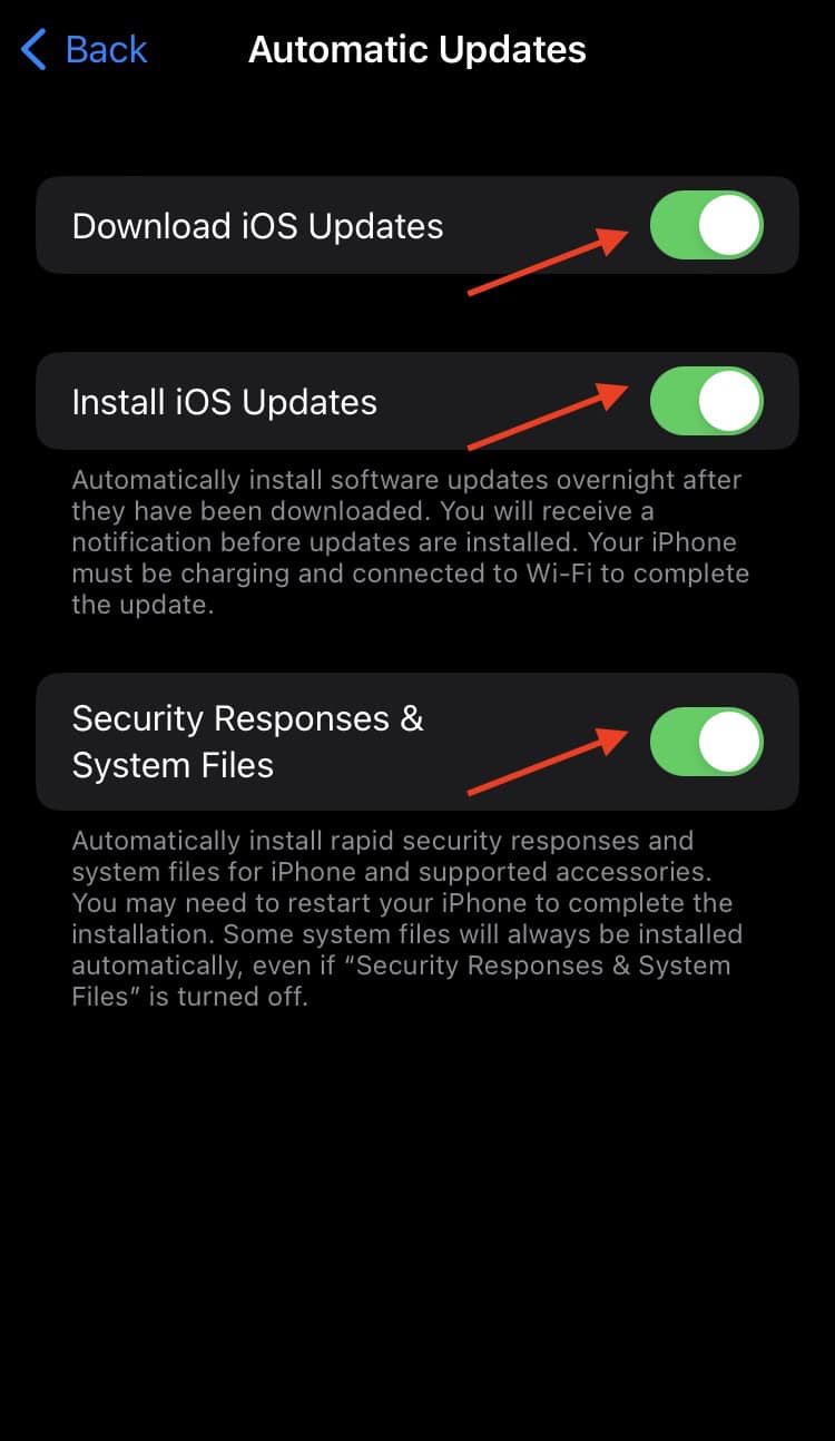 How to activate Automatic Updates on iPhone