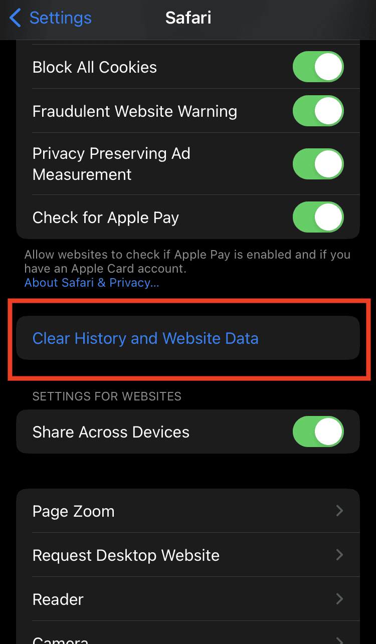how to clear Safari cache files
