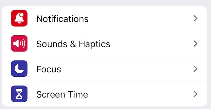 Select Screen Time in your iOS Settings